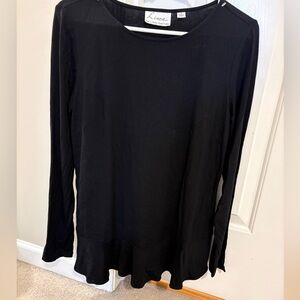 Lines Women's Elegant Black Long Sleeve Top